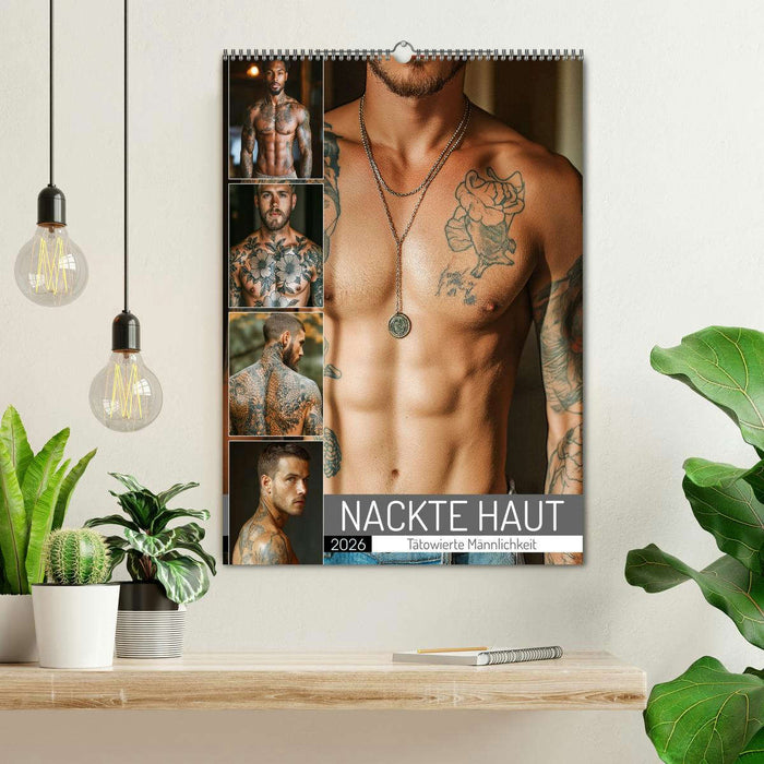 NACKTE HAUT - Tätowierte Männlichkeit (CALVENDO Wandkalender 2026)