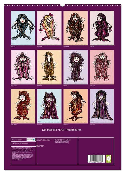 Die HAIRSTYLAS Trendfrisuren (CALVENDO Premium Wandkalender 2026)