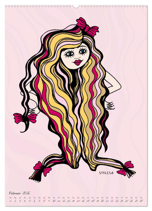 Die HAIRSTYLAS Trendfrisuren (CALVENDO Premium Wandkalender 2026)