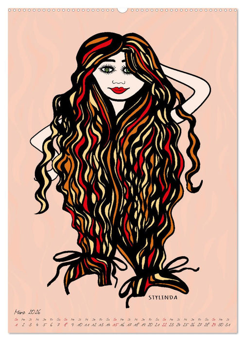 Die HAIRSTYLAS Trendfrisuren (CALVENDO Premium Wandkalender 2026)