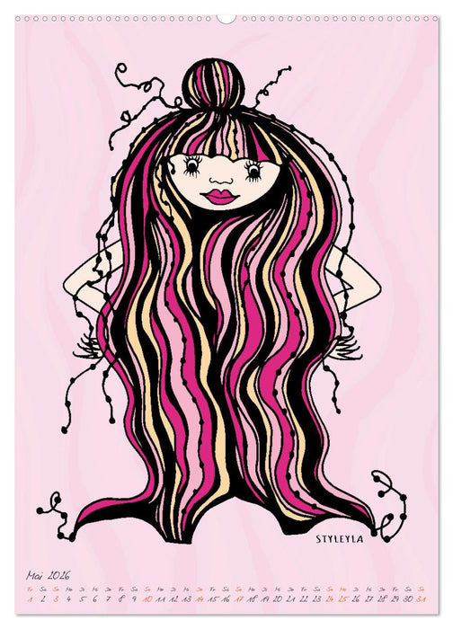 Die HAIRSTYLAS Trendfrisuren (CALVENDO Premium Wandkalender 2026)