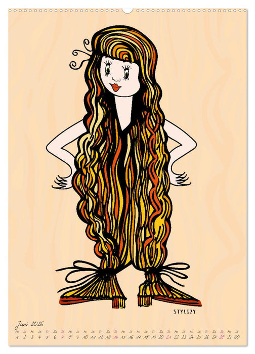 Die HAIRSTYLAS Trendfrisuren (CALVENDO Premium Wandkalender 2026)