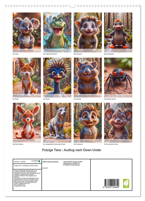 Putzige Tiere - Ausflug nach Down Under (CALVENDO Premium Wandkalender 2026)