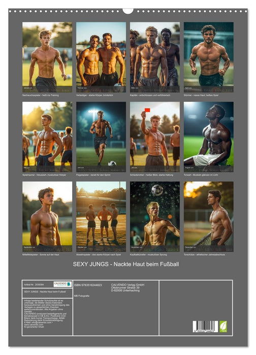 SEXY JUNGS - Nackte Haut beim Fußball (CALVENDO Wandkalender 2026)