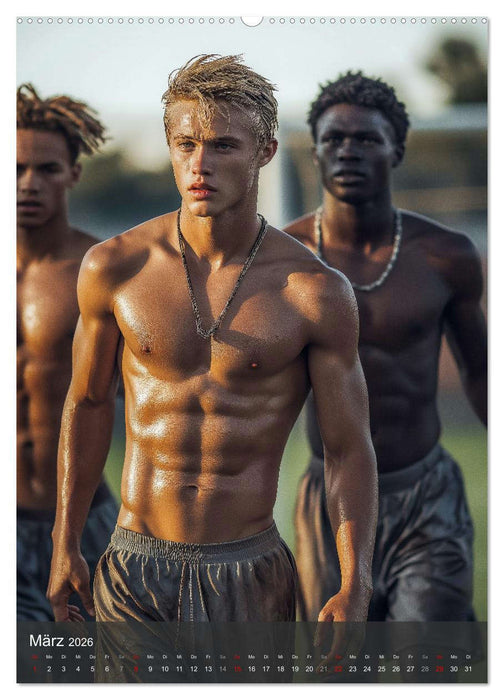 SEXY JUNGS - Nackte Haut beim Fußball (CALVENDO Wandkalender 2026)