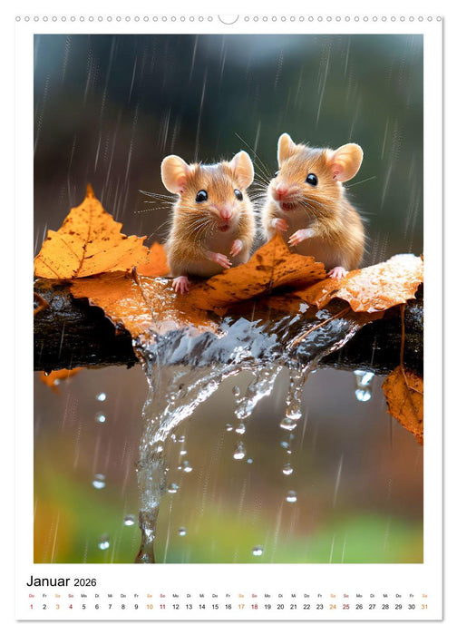 Lustige Mäusewelt (CALVENDO Premium Wandkalender 2026)