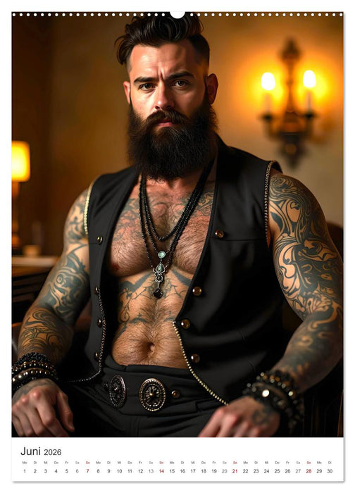 Schatten und Stil - KI Männer im Gothic Stil (CALVENDO Wandkalender 2026)