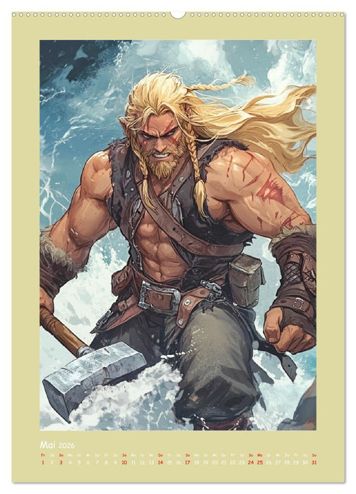 Wikinger Comics. Nordische Fantasy-Helden (CALVENDO Wandkalender 2026)