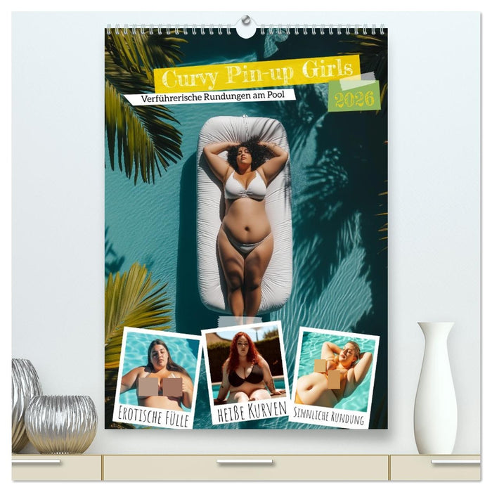 Curvy Pin-up Girls - Verführerische Rundungen am Pool (CALVENDO Premium Wandkalender 2026)