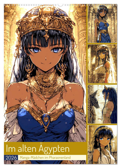 Im alten Ägypten. Manga-Mädchen im Pharaonenland (CALVENDO Wandkalender 2026)