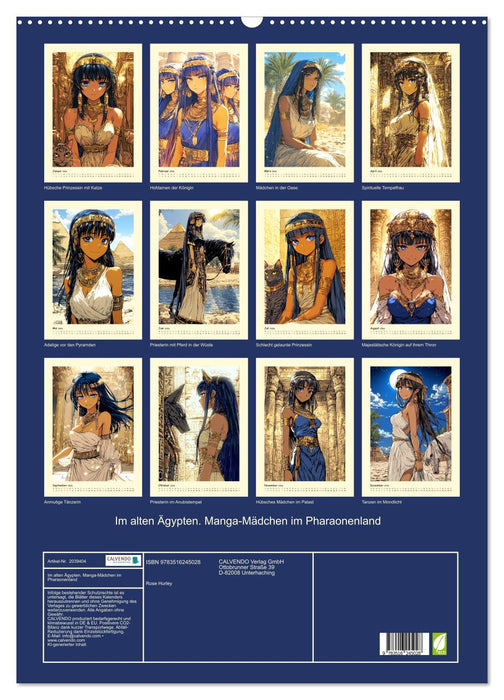 Im alten Ägypten. Manga-Mädchen im Pharaonenland (CALVENDO Wandkalender 2026)