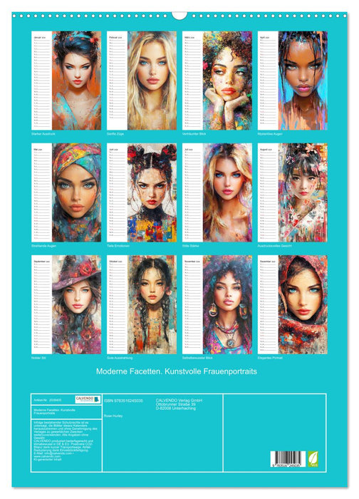 Moderne Facetten. Kunstvolle Frauenportraits (CALVENDO Wandkalender 2026)