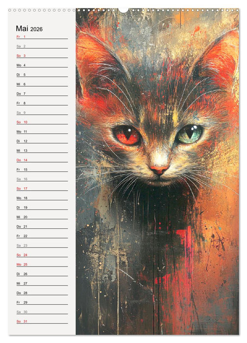 Katzenportraits. Moderne Samtpfoten-Kunst (CALVENDO Wandkalender 2026)