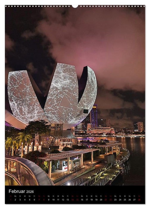Singapur - Faszinierende Lichterwelt Marina Bay (CALVENDO Wandkalender 2026)