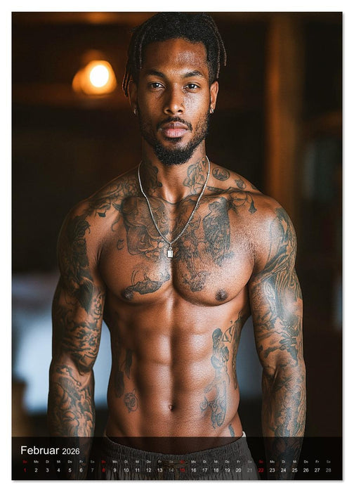NACKTE HAUT - Tätowierte Männlichkeit (CALVENDO Premium Wandkalender 2026)