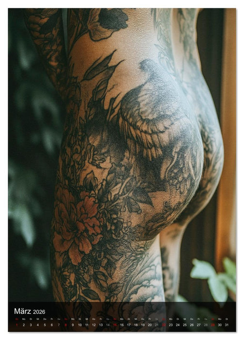 NACKTE HAUT - Tätowierte Männlichkeit (CALVENDO Premium Wandkalender 2026)