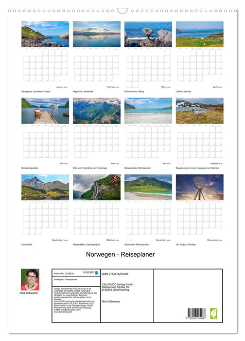 Norwegen - Reiseplaner (CALVENDO Wandkalender 2026)