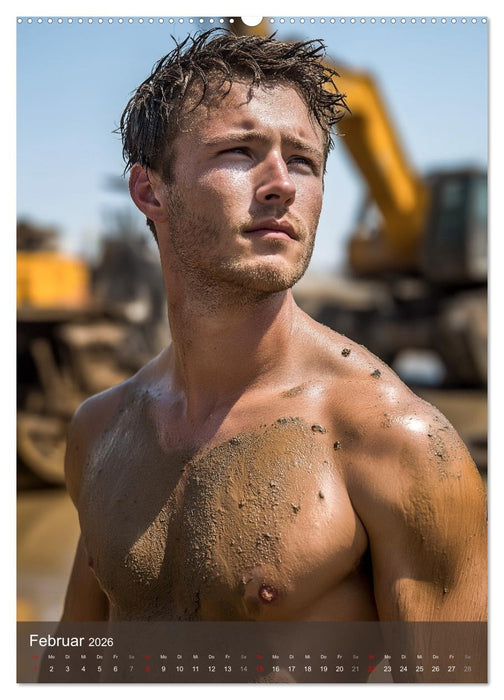 SEXY BAUARBEITER - Baustelle der verführerischen Männer (CALVENDO Wandkalender 2026)