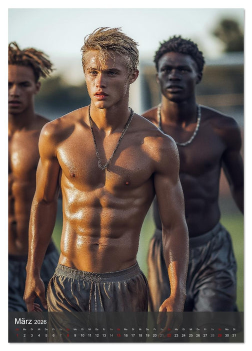 SEXY JUNGS - Nackte Haut beim Fußball (CALVENDO Premium Wandkalender 2026)