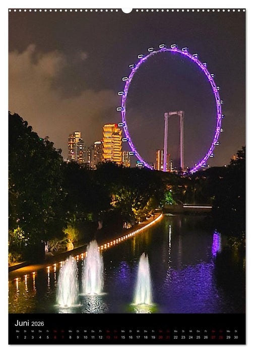 Singapur - Faszinierende Lichterwelt Marina Bay (CALVENDO Premium Wandkalender 2026)