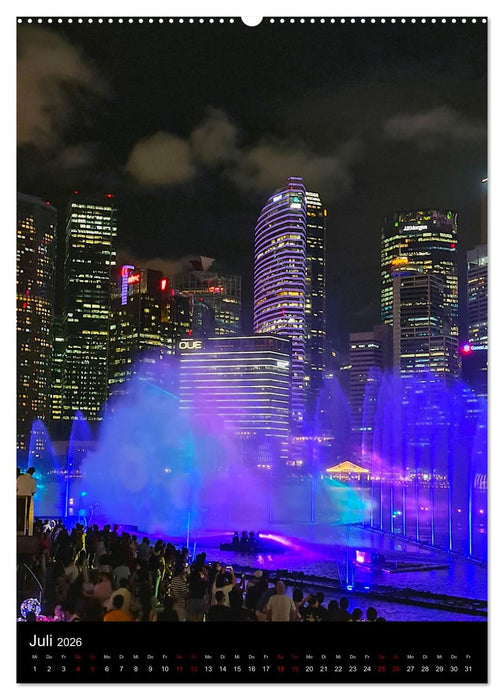Singapur - Faszinierende Lichterwelt Marina Bay (CALVENDO Premium Wandkalender 2026)