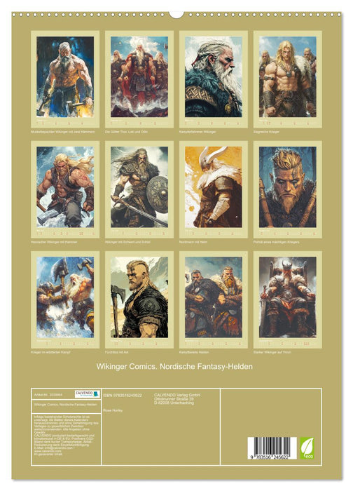 Wikinger Comics. Nordische Fantasy-Helden (CALVENDO Premium Wandkalender 2026)