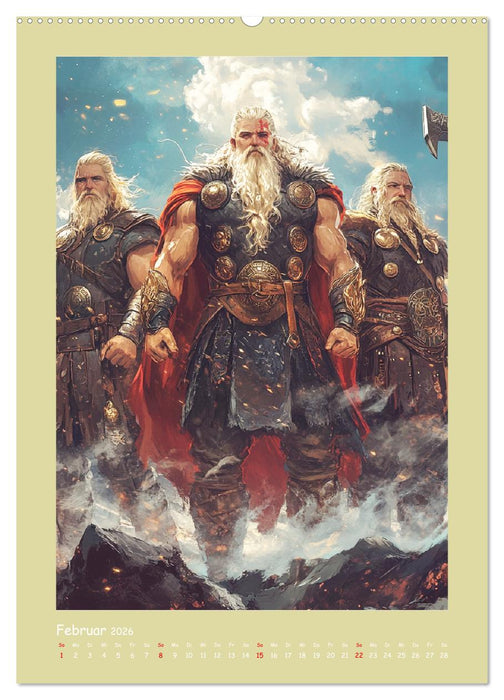 Wikinger Comics. Nordische Fantasy-Helden (CALVENDO Premium Wandkalender 2026)