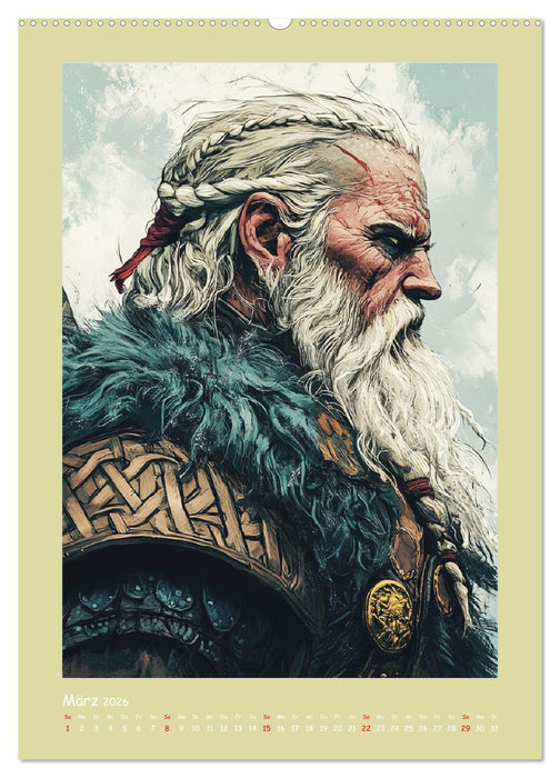 Wikinger Comics. Nordische Fantasy-Helden (CALVENDO Premium Wandkalender 2026)