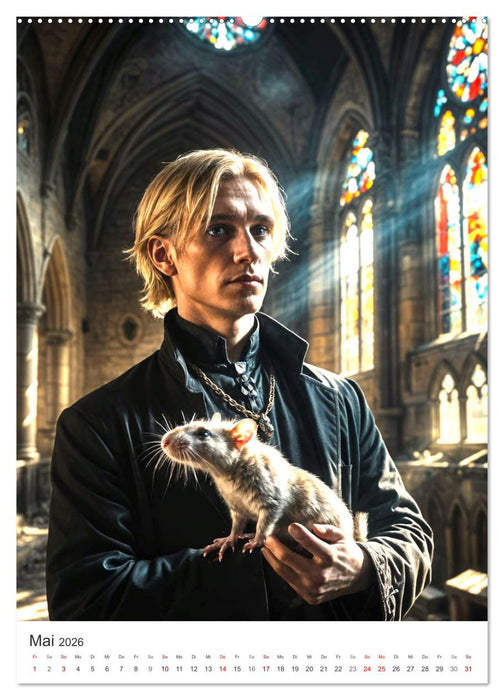 Schatten und Stil - KI Männer im Gothic Stil (CALVENDO Premium Wandkalender 2026)