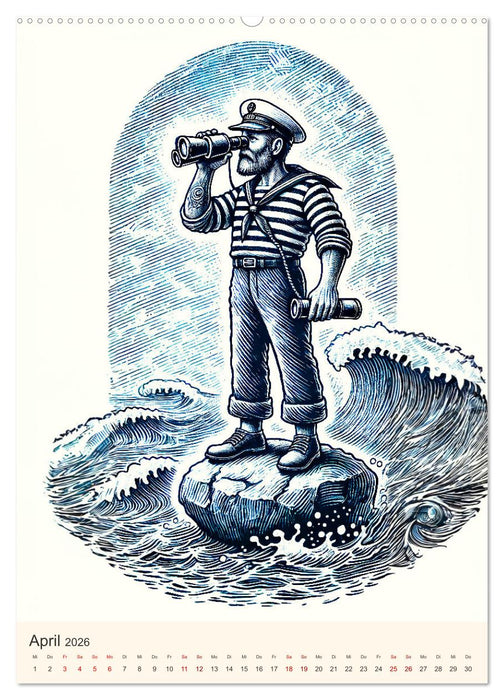 Seemannsleben - Vintage Matrosen und Seefahrer-Romantik (CALVENDO Premium Wandkalender 2026)
