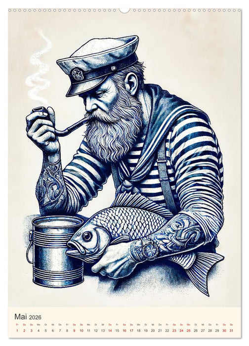 Seemannsleben - Vintage Matrosen und Seefahrer-Romantik (CALVENDO Premium Wandkalender 2026)
