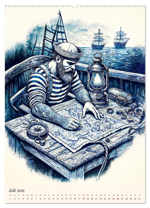 Seemannsleben - Vintage Matrosen und Seefahrer-Romantik (CALVENDO Premium Wandkalender 2026)
