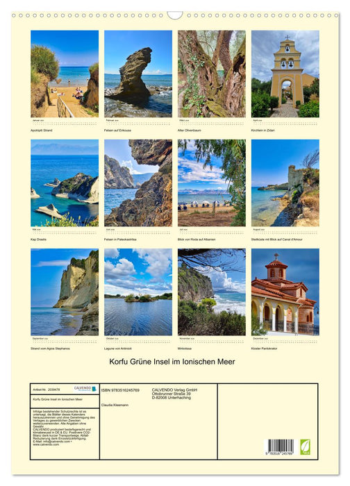 Korfu Grüne Insel im Ionischen Meer (CALVENDO Wandkalender 2026)