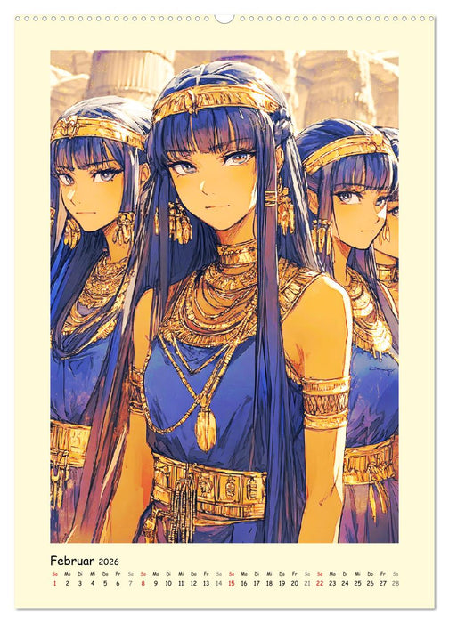 Im alten Ägypten. Manga-Mädchen im Pharaonenland (CALVENDO Premium Wandkalender 2026)