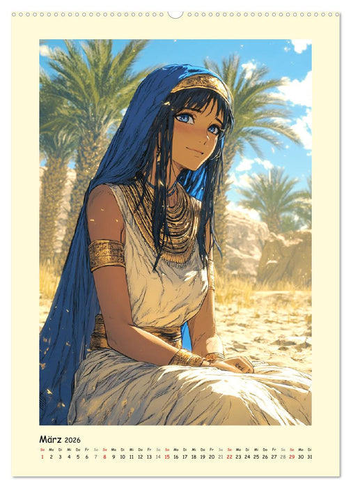 Im alten Ägypten. Manga-Mädchen im Pharaonenland (CALVENDO Premium Wandkalender 2026)