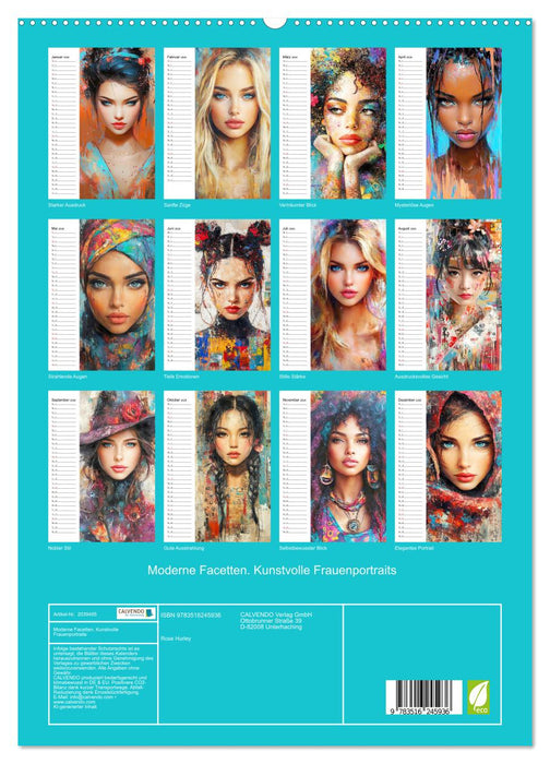 Moderne Facetten. Kunstvolle Frauenportraits (CALVENDO Premium Wandkalender 2026)