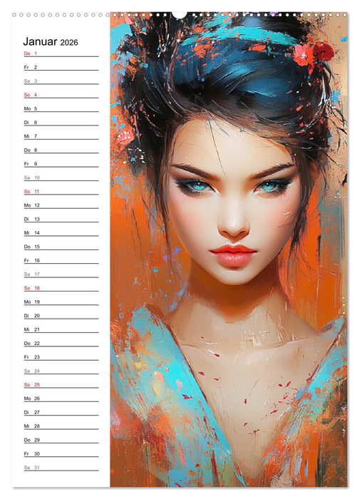 Moderne Facetten. Kunstvolle Frauenportraits (CALVENDO Premium Wandkalender 2026)