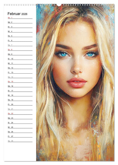 Moderne Facetten. Kunstvolle Frauenportraits (CALVENDO Premium Wandkalender 2026)