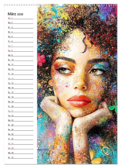 Moderne Facetten. Kunstvolle Frauenportraits (CALVENDO Premium Wandkalender 2026)