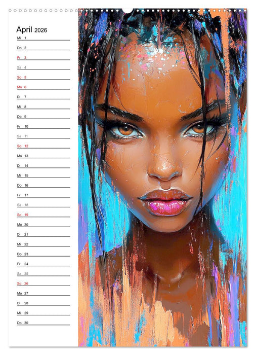 Moderne Facetten. Kunstvolle Frauenportraits (CALVENDO Premium Wandkalender 2026)