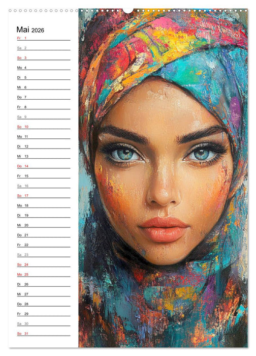 Moderne Facetten. Kunstvolle Frauenportraits (CALVENDO Premium Wandkalender 2026)