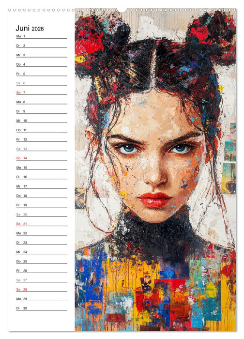 Moderne Facetten. Kunstvolle Frauenportraits (CALVENDO Premium Wandkalender 2026)