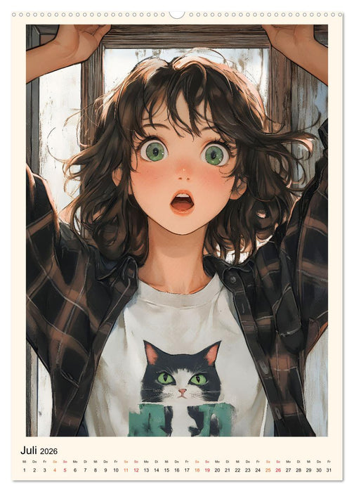 Manga - ein cooles Jahr (CALVENDO Premium Wandkalender 2026)