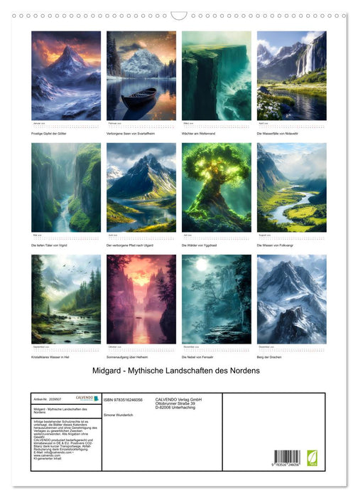 Midgard - Mythische Landschaften des Nordens (CALVENDO Wandkalender 2026)