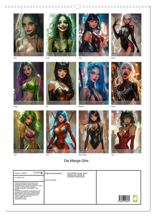 Die Manga Girls (CALVENDO Wandkalender 2026)