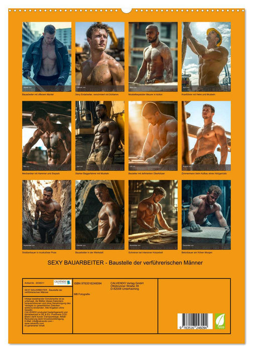 SEXY BAUARBEITER - Baustelle der verführerischen Männer (CALVENDO Premium Wandkalender 2026)