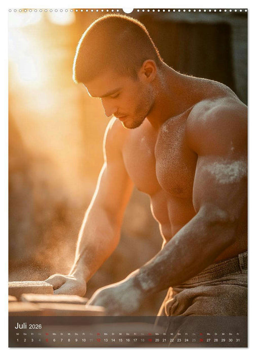 SEXY BAUARBEITER - Baustelle der verführerischen Männer (CALVENDO Premium Wandkalender 2026)