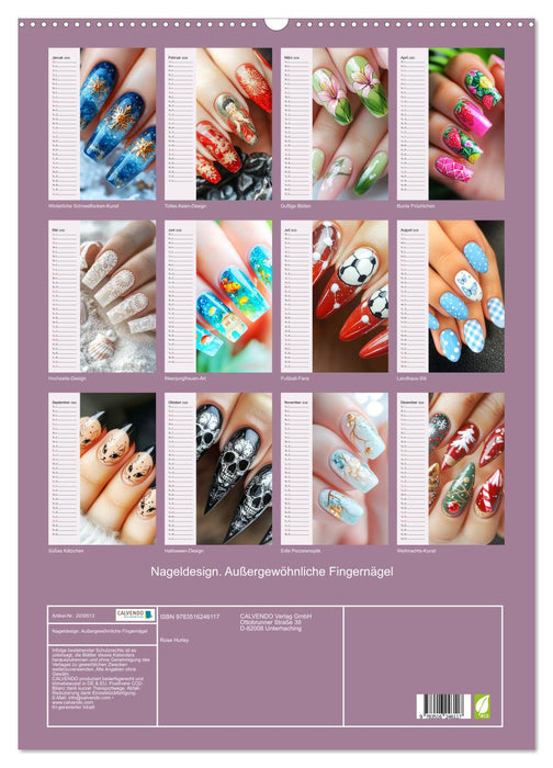 Nageldesign. Außergewöhnliche Fingernägel (CALVENDO Wandkalender 2026)