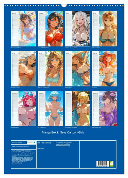 Manga Erotik. Sexy Cartoon-Girls (CALVENDO Wandkalender 2026)