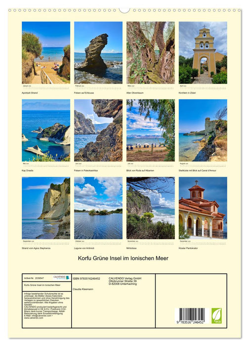 Korfu Grüne Insel im Ionischen Meer (CALVENDO Premium Wandkalender 2026)